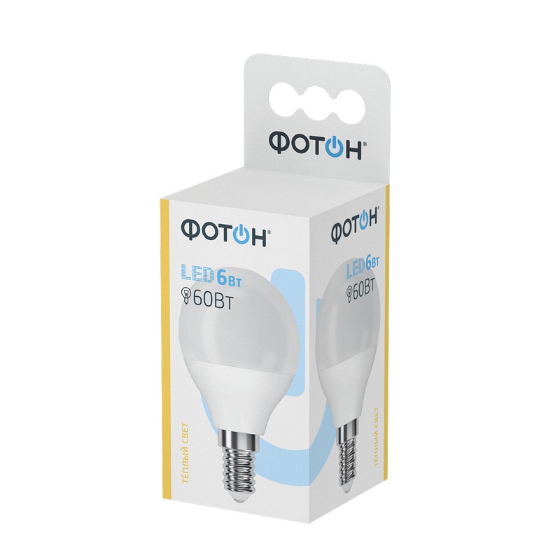 Лампа светодиодная ФОТОН LED P45 6W E14 3000K
