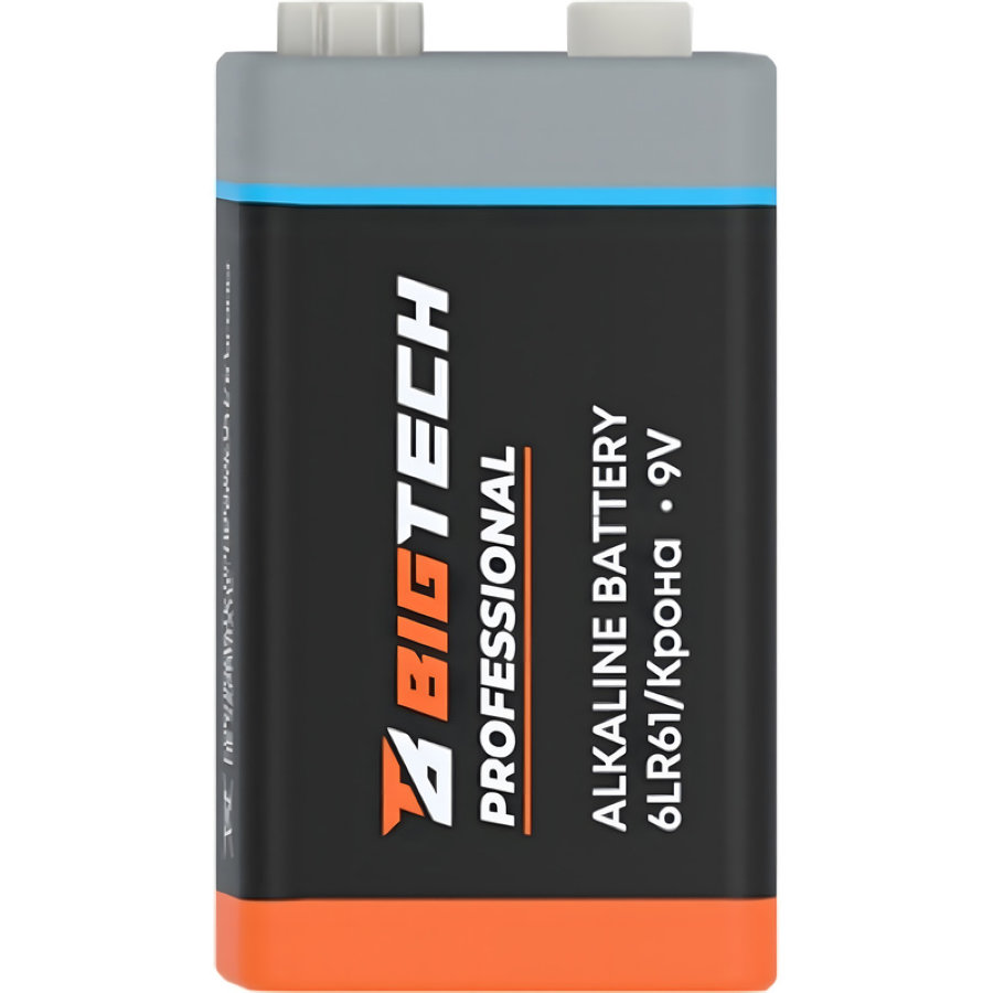 Батарейка BigTech Professional 6LR61/Крона 9V/1604A алкалин. бл/1шт