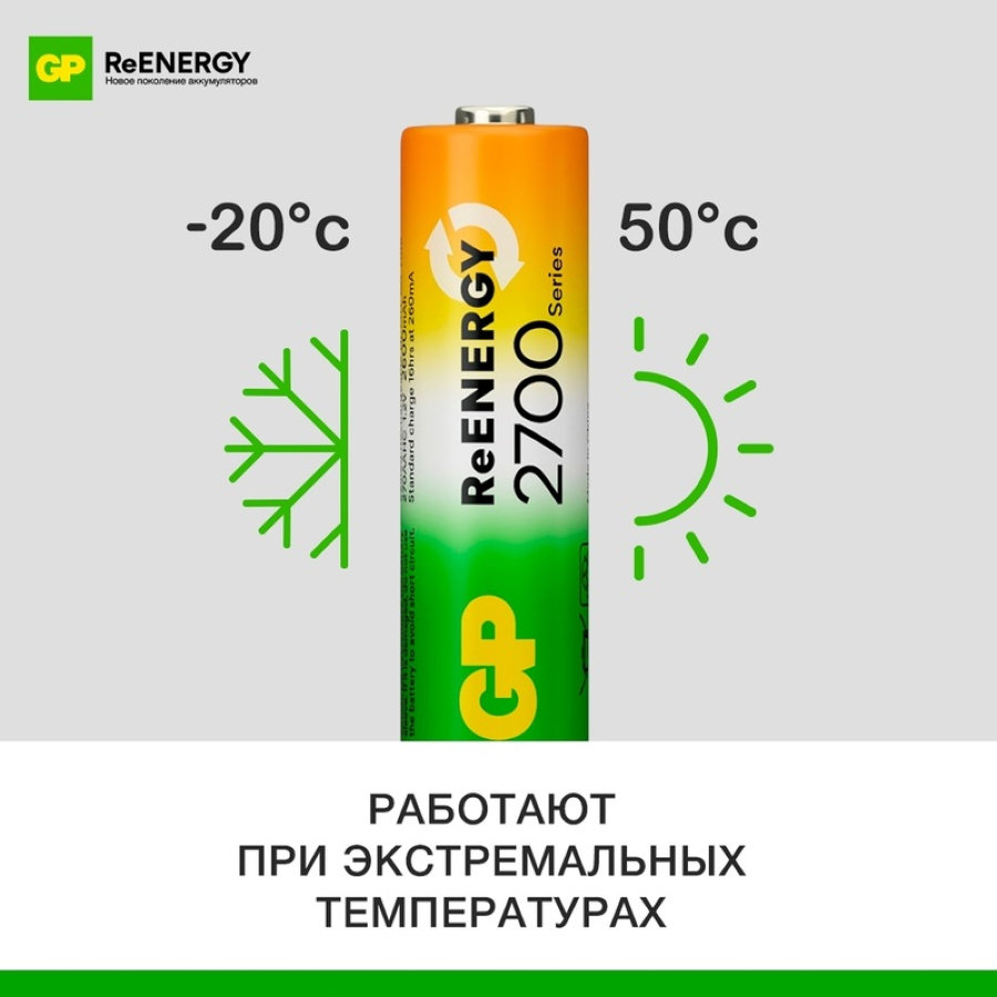 Аккумулятор GP 2700mAh AA/HR6 NiMH 2шт/блистер