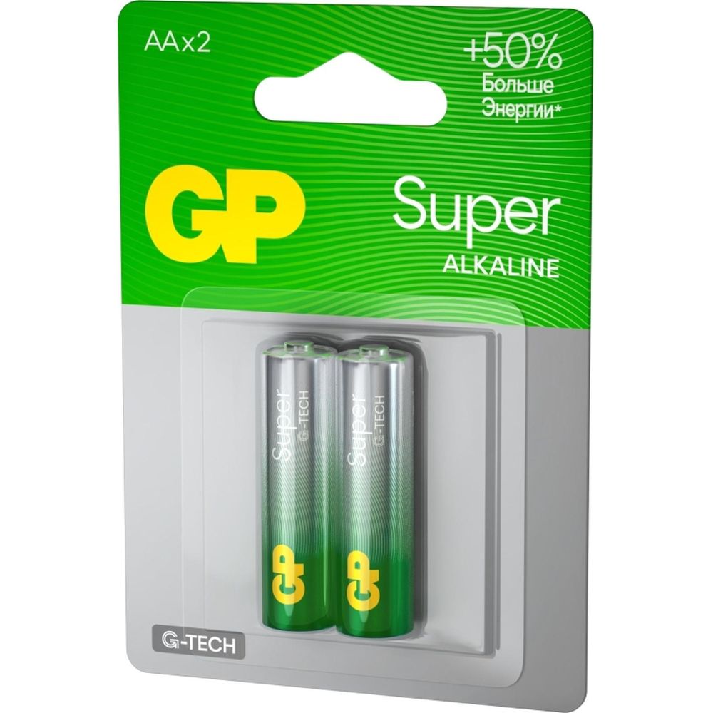 Батарейка GP Super AA/LR6/15A алкалиновая 2шт/блистер