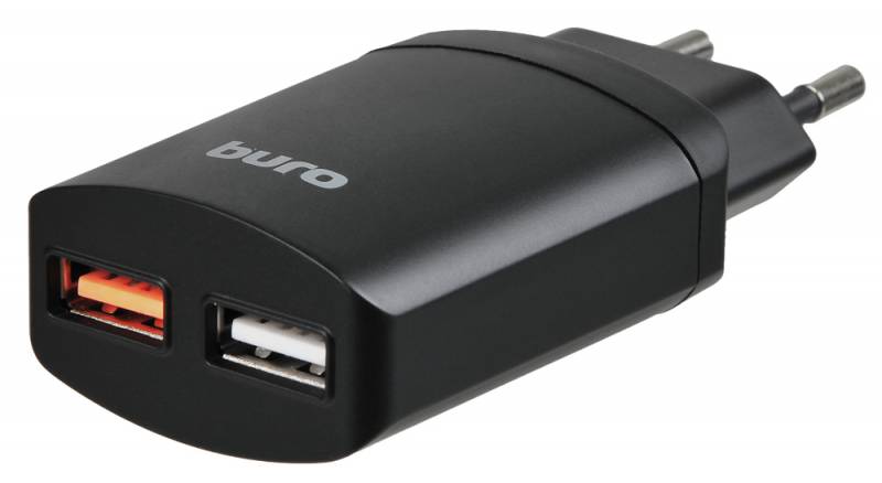 Сетевое зарядное устройство Buro MT001BL QC3.0 2.4A+1.5A универсальное черный 