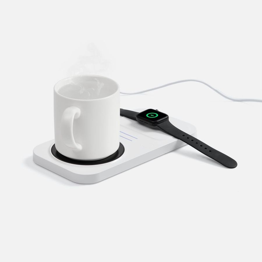 Беспроводное зарядное устройство с подогревом кружки Hot Task белое
