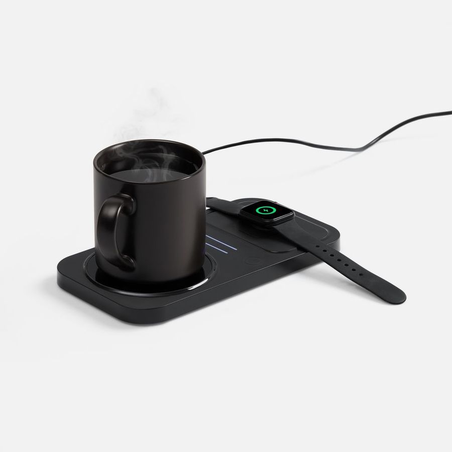 Беспроводное зарядное устройство с подогревом кружки Hot Task черное