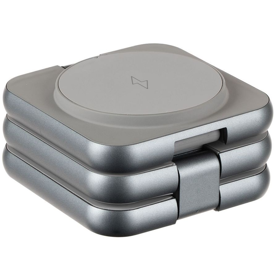 Складная станция беспроводной зарядки Terza серебристая