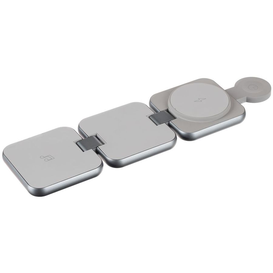 Складная станция беспроводной зарядки Terza серебристая