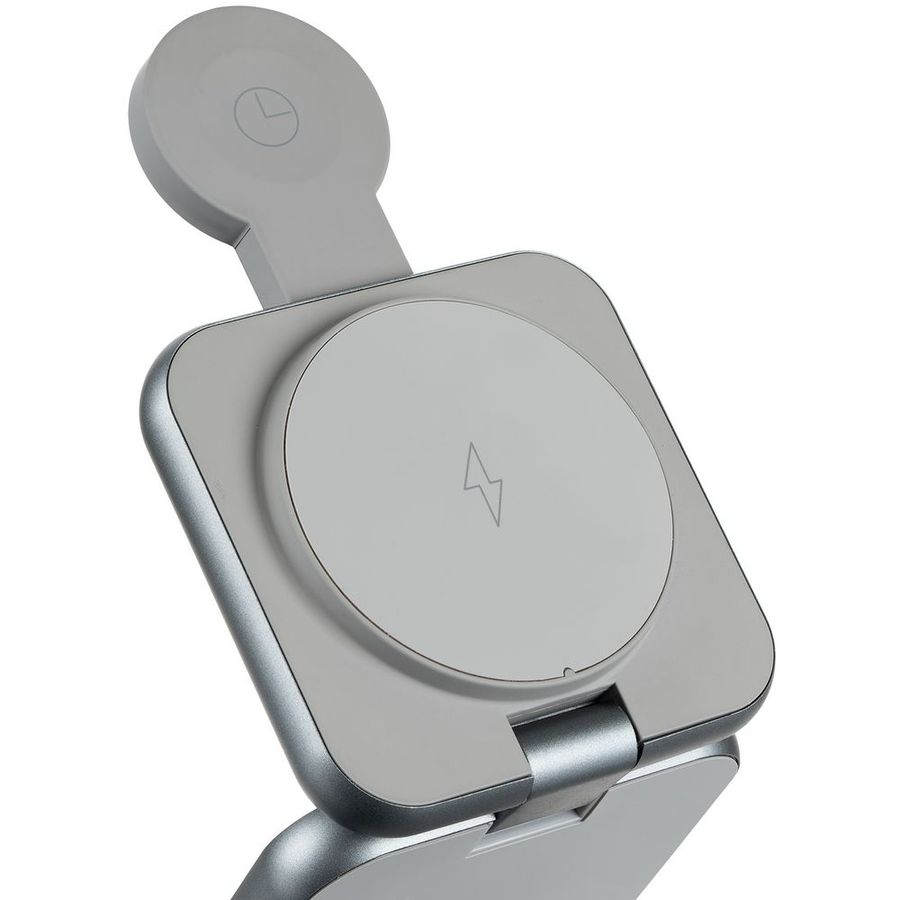 Складная станция беспроводной зарядки Terza серебристая