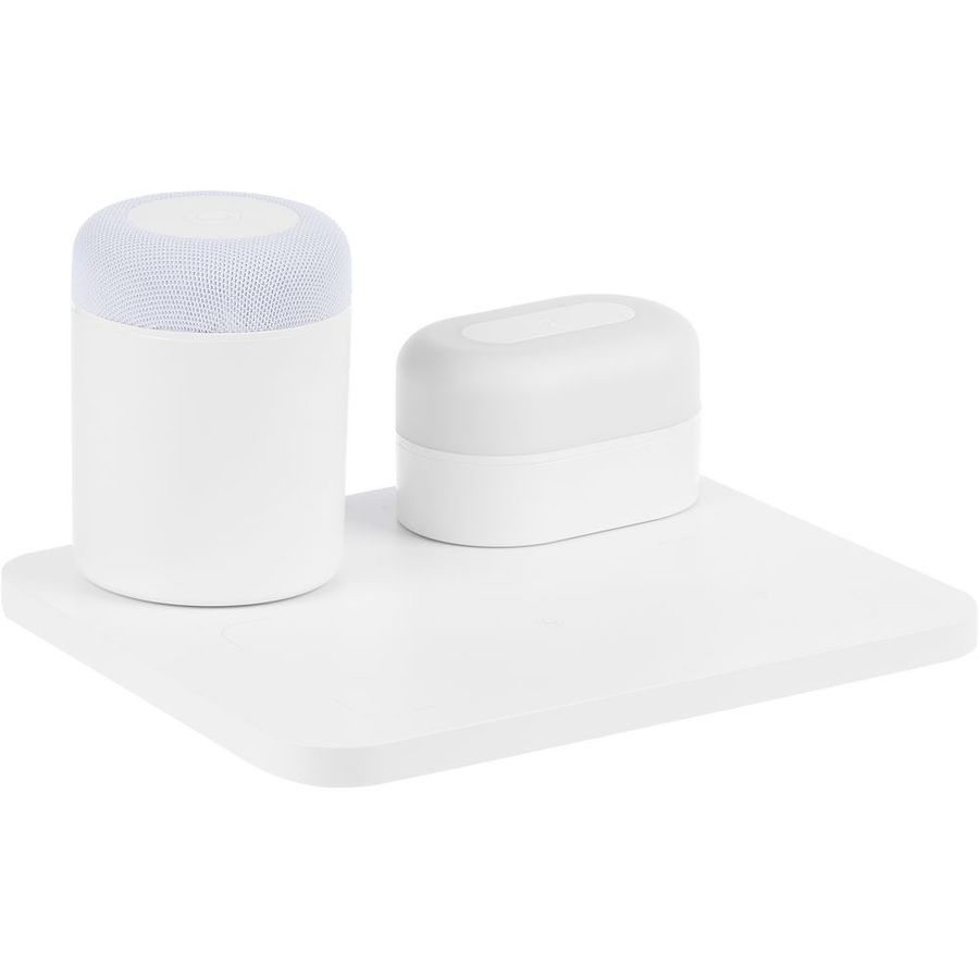 Станция беспроводной зарядки с колонкой и ночником Trilogy белая