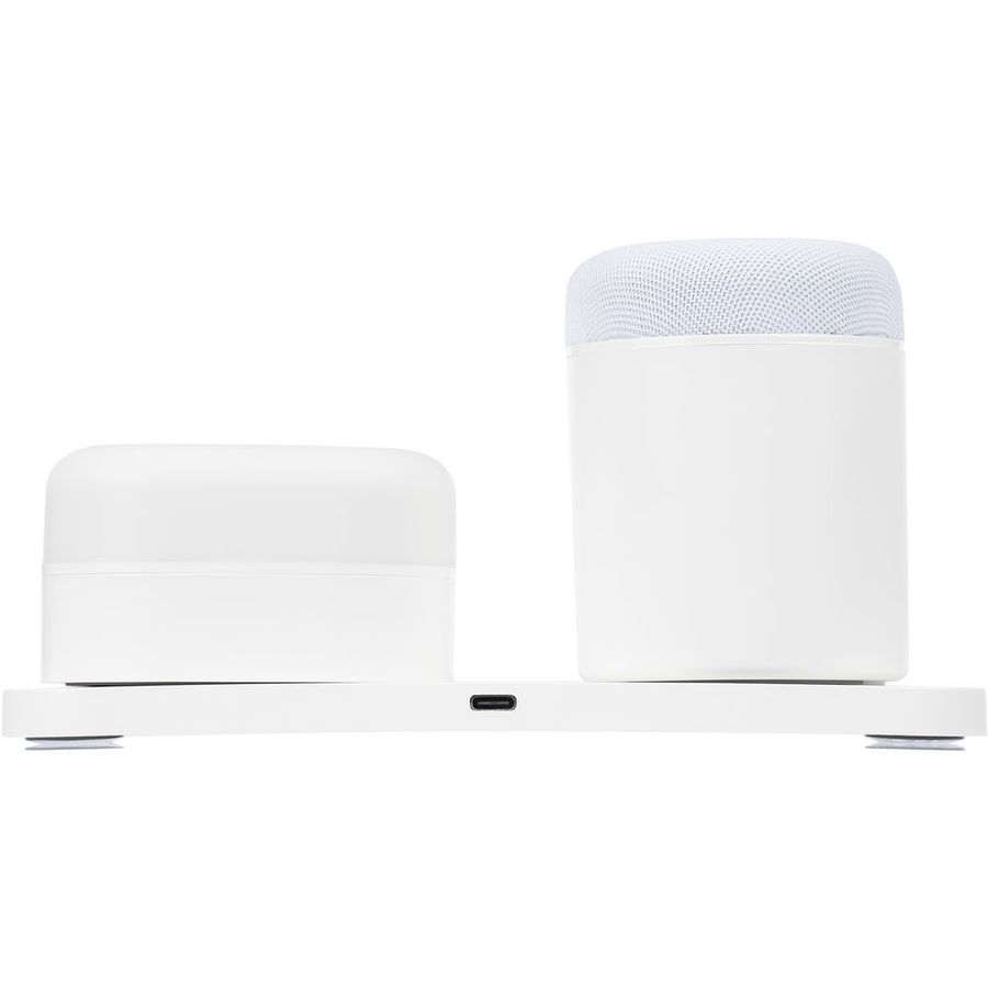 Станция беспроводной зарядки с колонкой и ночником Trilogy белая