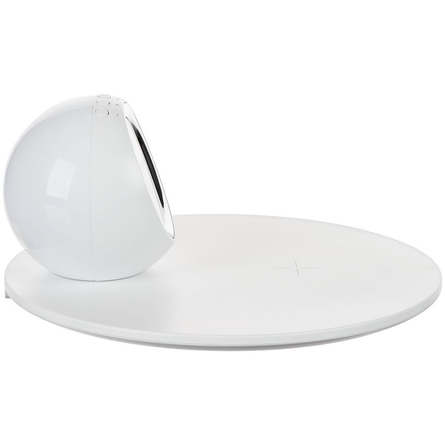 Станция беспроводной зарядки с часами и подсветкой GlobeBee белая