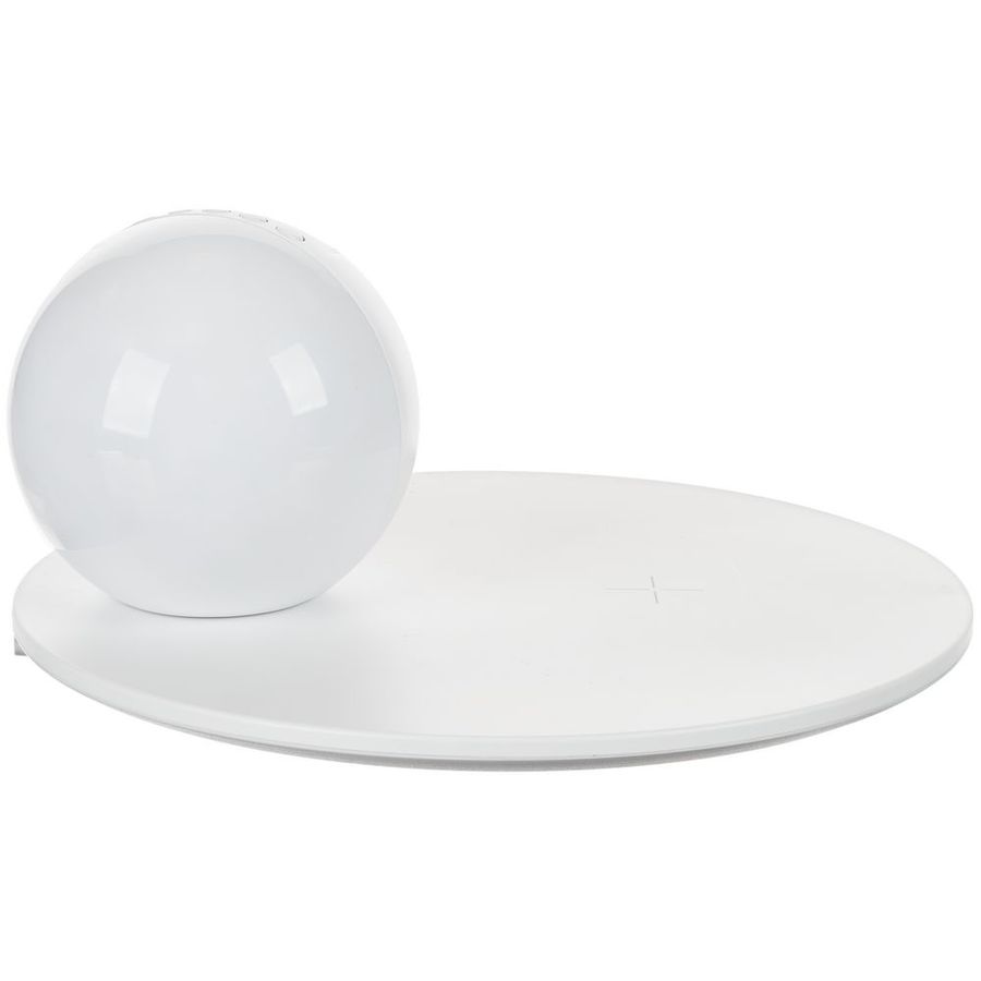 Станция беспроводной зарядки с часами и подсветкой GlobeBee белая