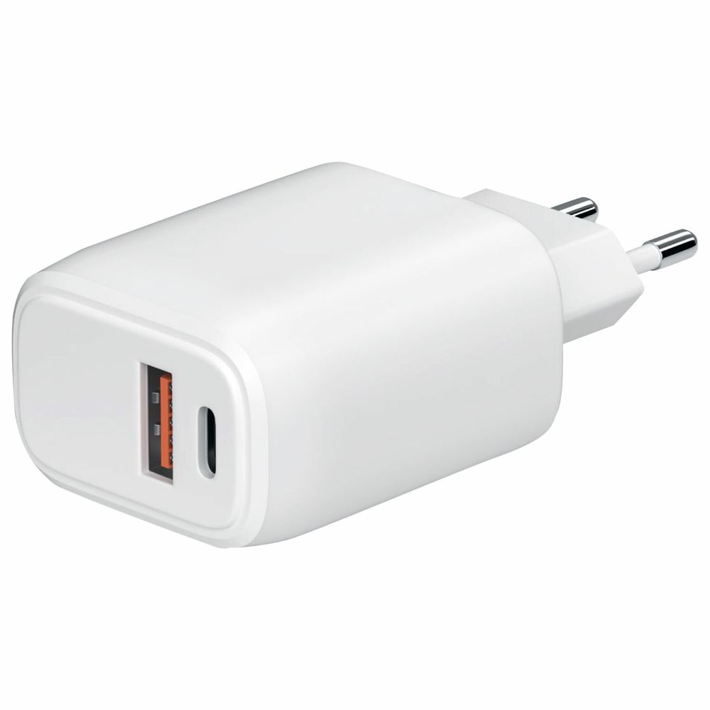 Зарядное устройство быстрое сетевое (220 В) USB QC3.0+Type-C PD 20 Вт, 3 А, RED LINE