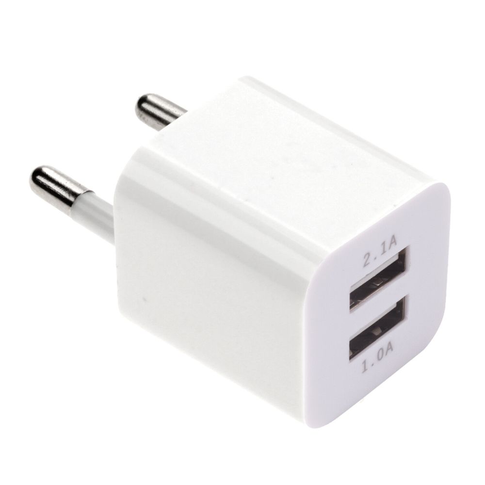 Зарядное устройство сетевое (220В) SONNEN, 2 порта USB, выходной ток 2,1 А, белое