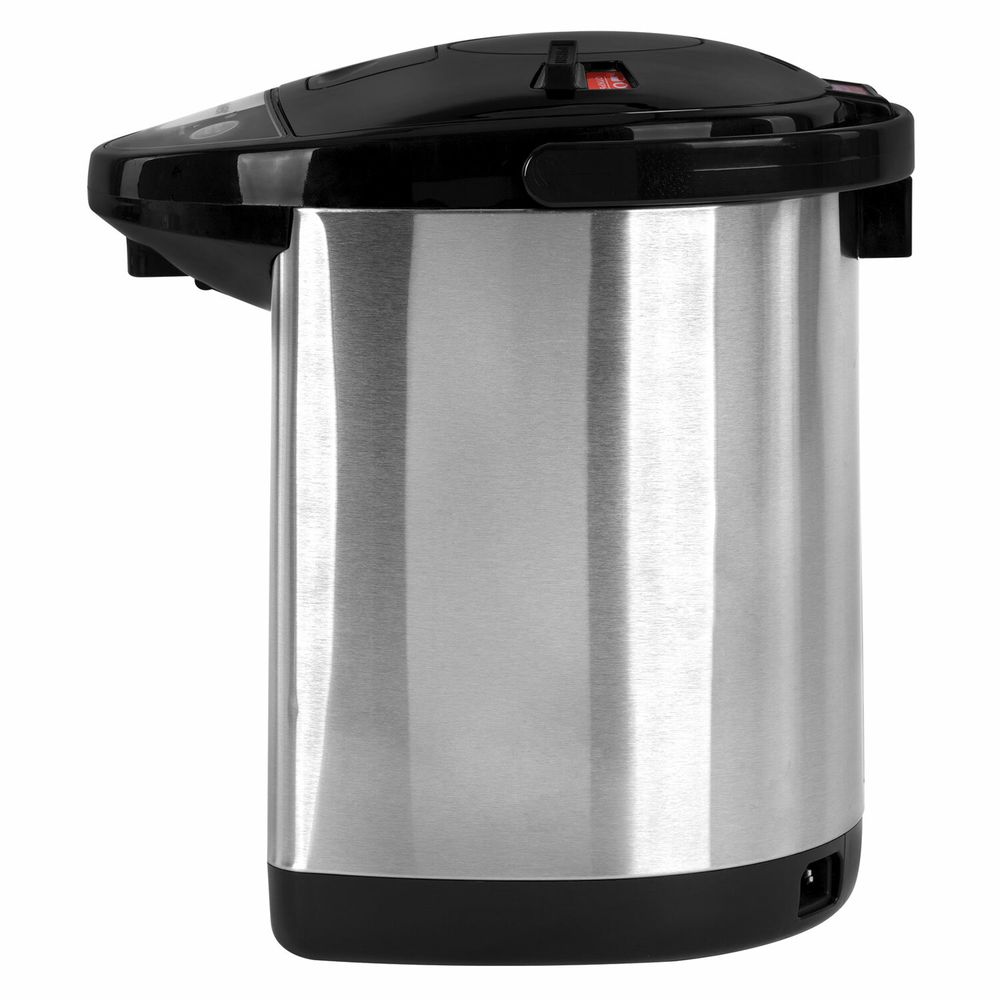 Термопот SONNEN TP-38, 4 л, 900 Вт, 1 температурный режим, 3 режима подачи воды, сталь, черный/серебро
