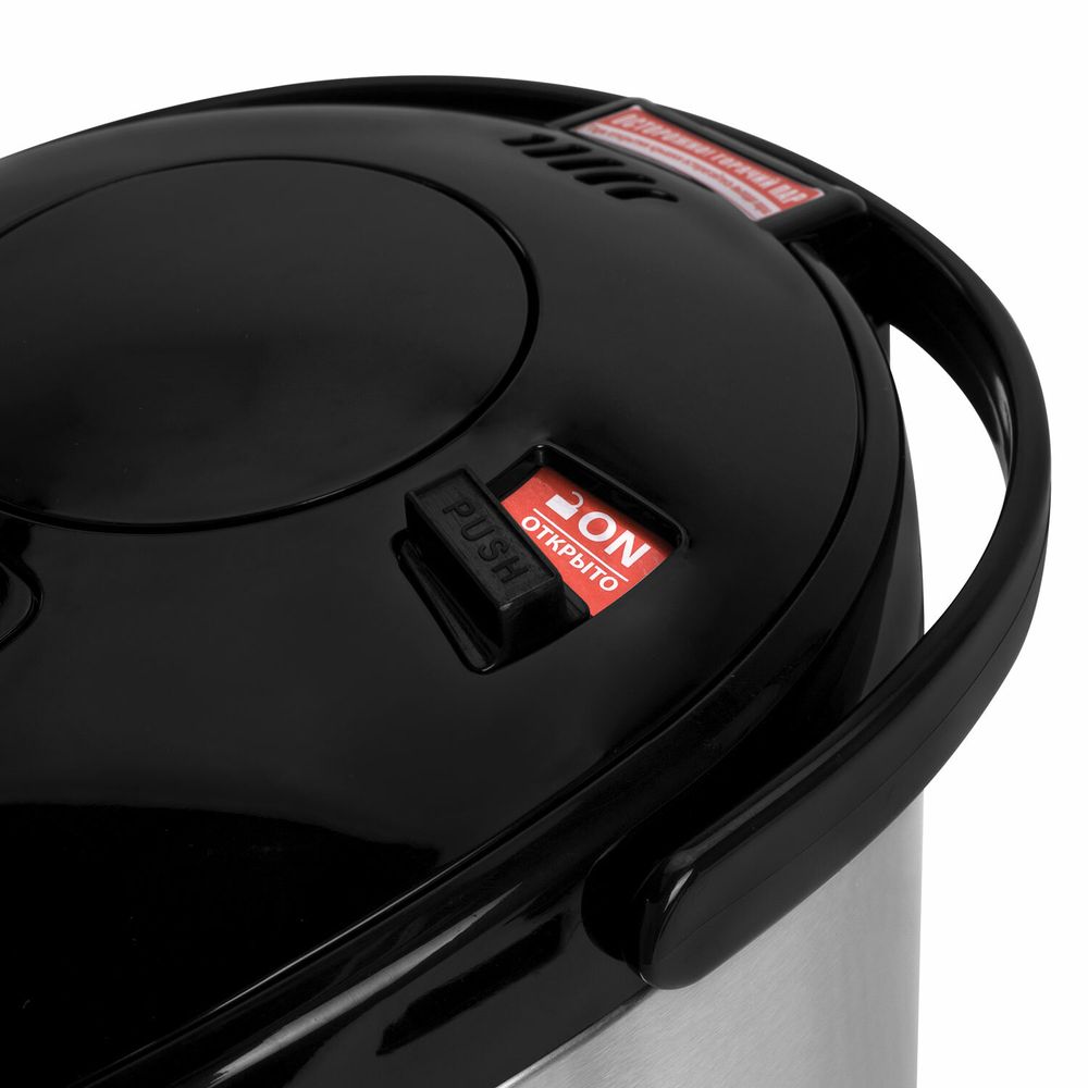 Термопот SONNEN TP-38, 4 л, 900 Вт, 1 температурный режим, 3 режима подачи воды, сталь, черный/серебро