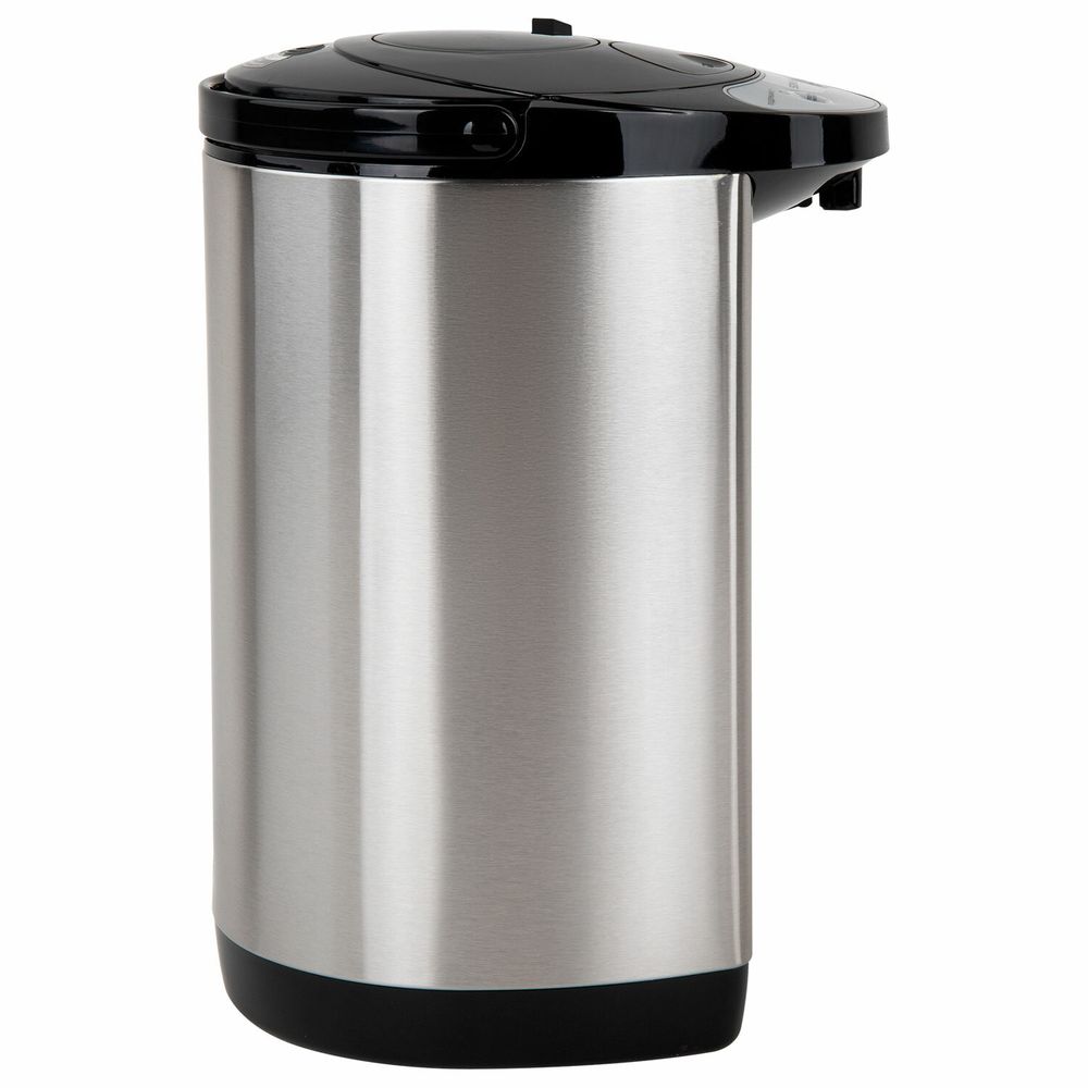 Термопот SONNEN TP-60, 6 л, 900 Вт, 1 температурный режим, 3 режима подачи воды, сталь, черный/серебро