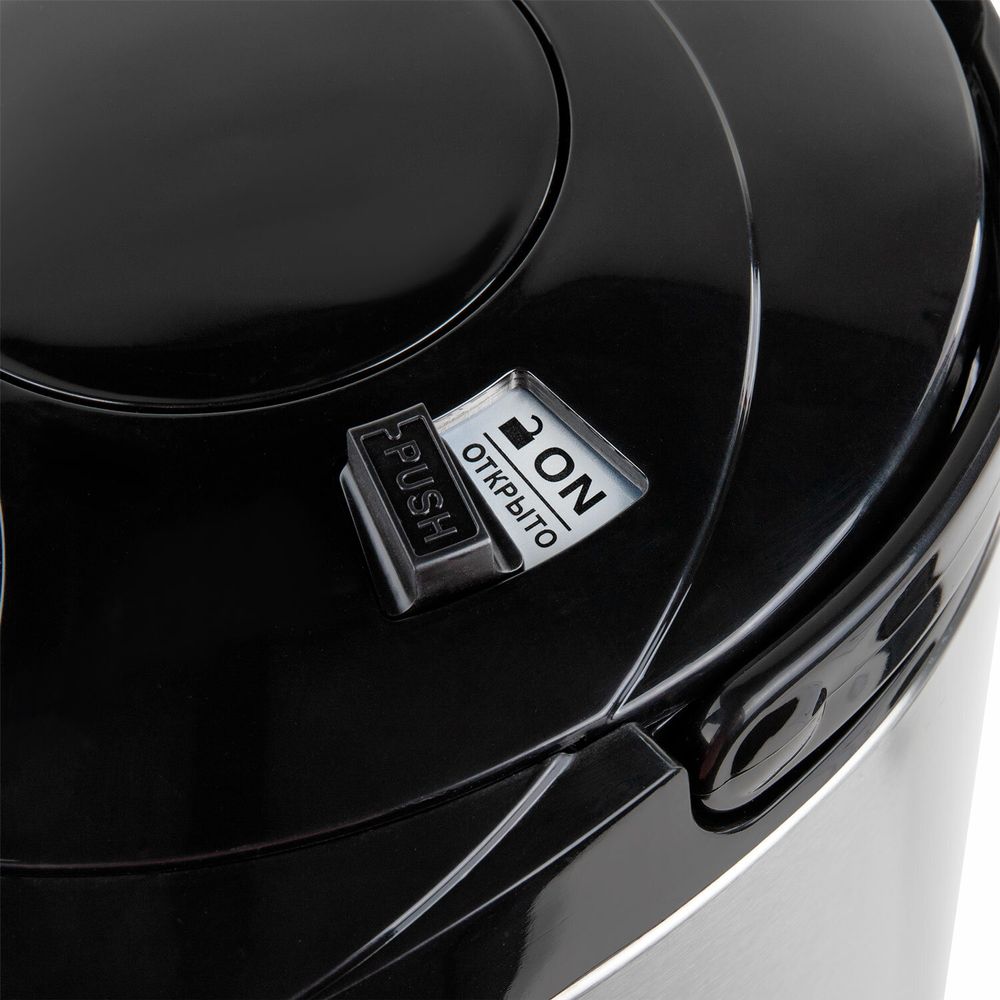 Термопот SONNEN TP-60, 6 л, 900 Вт, 1 температурный режим, 3 режима подачи воды, сталь, черный/серебро