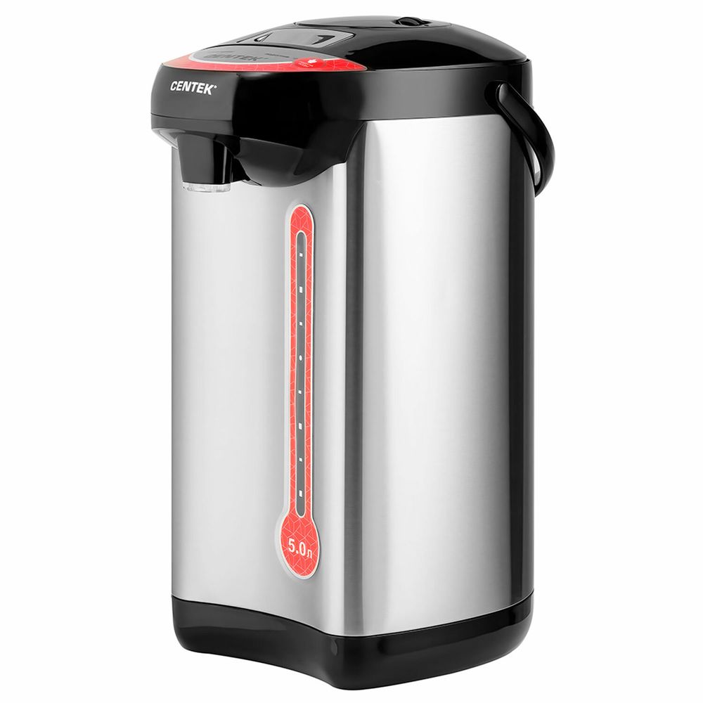 Термопот на 5 литров, 3 режима подачи воды, CENTEK CT-0082, 850 Вт, 1 температурный режим, пластик/сталь, черный