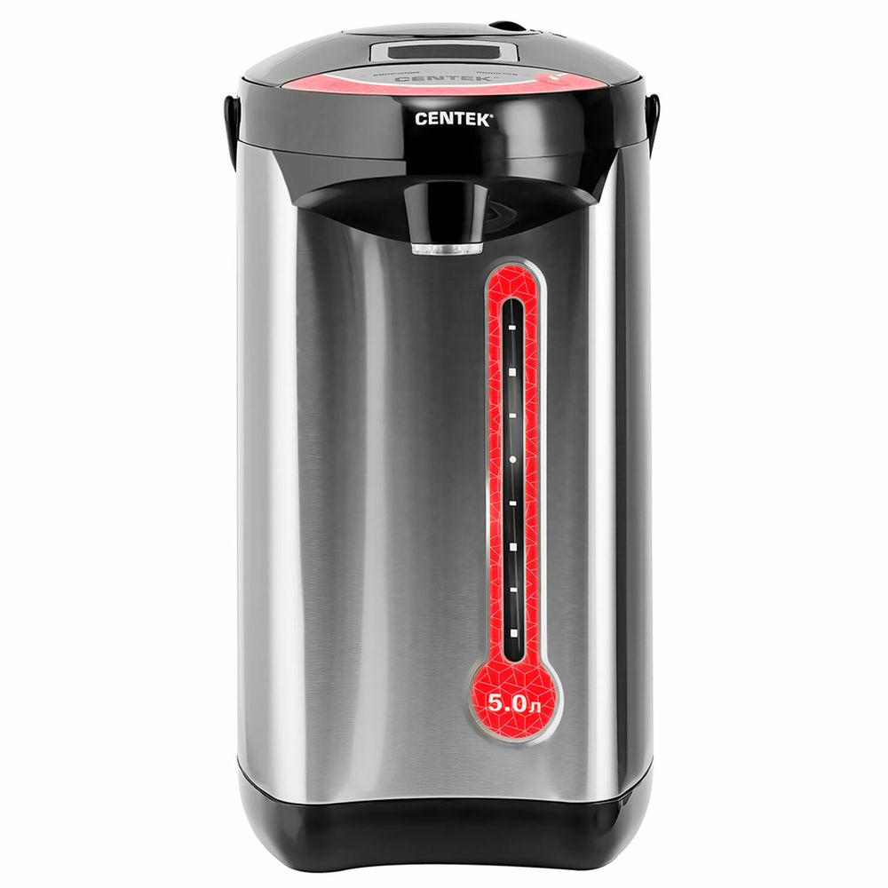 Термопот на 5 литров, 3 режима подачи воды, CENTEK CT-0082, 850 Вт, 1 температурный режим, пластик/сталь, черный