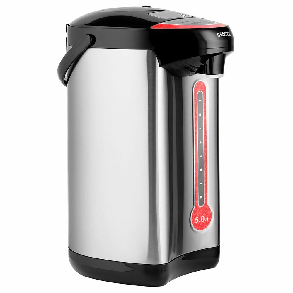 Термопот на 5 литров, 3 режима подачи воды, CENTEK CT-0082, 850 Вт, 1 температурный режим, пластик/сталь, черный