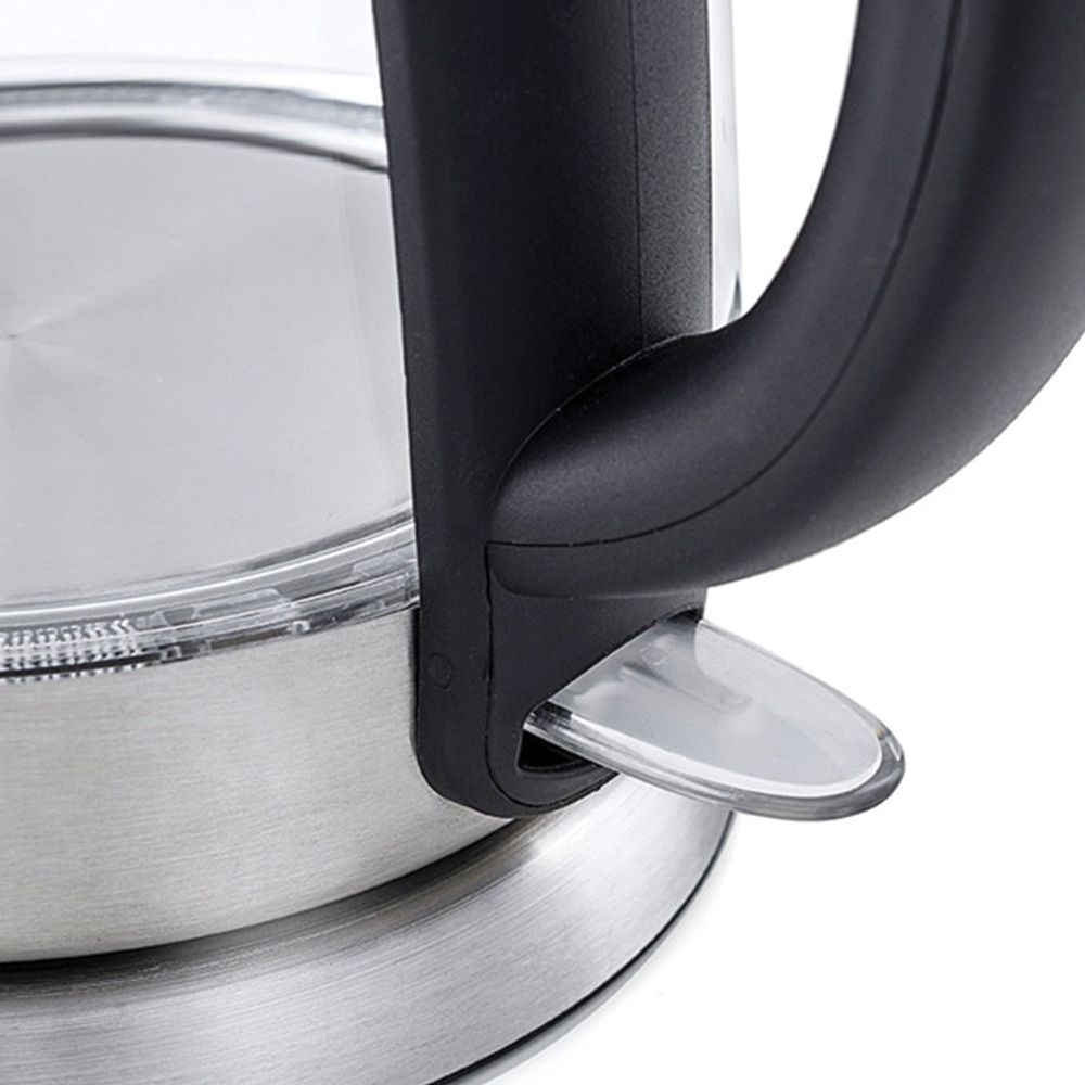 Чайник KITFORT КТ-619, 1,7 л, 2200 Вт, закрытый нагревательный элемент, стекло, серебристый