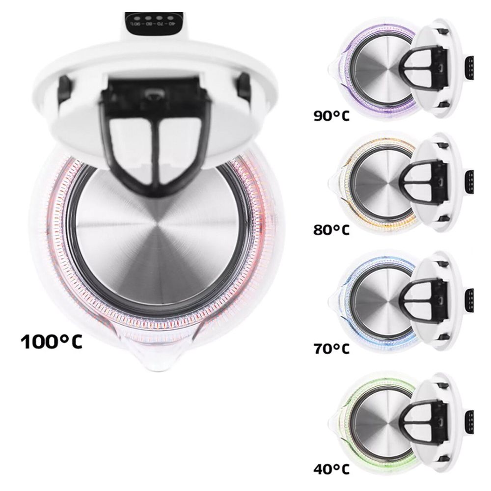 Чайник KITFORT КТ-640-3, 1,7 л, 2200 Вт, закрытый нагревательный элемент, ТЕРМОРЕГУЛЯТОР, стекло, серый