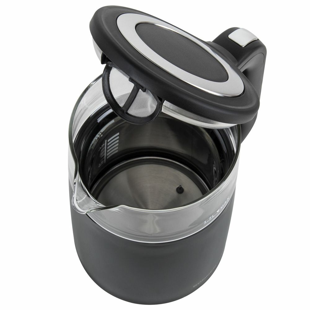 Чайник с терморегулятором и дисплеем, ДВОЙНЫЕ СТЕНКИ, SONNEN KT-8717, 1,7 л, 2200 Вт, черный