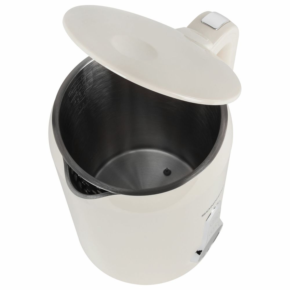 Чайник с терморегулятором и дисплеем, ДВОЙНЫЕ СТЕНКИ, SONNEN KT-8721, 1,7 л, 2200 Вт, бежевый