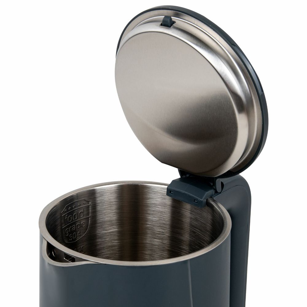 Чайник электрический с двойными стенками SONNEN KT-8718B, 1,7 л, 2200 Вт, графитовый