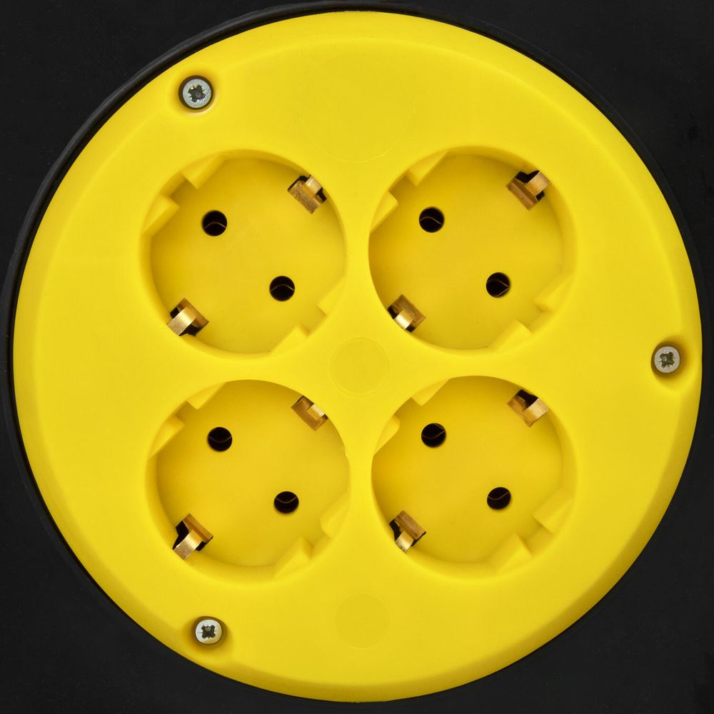 Удлинитель на катушке РБК16-270-005, 4 розетки с заземлением, 20 м, 3х1,5 мм, 2200 Вт