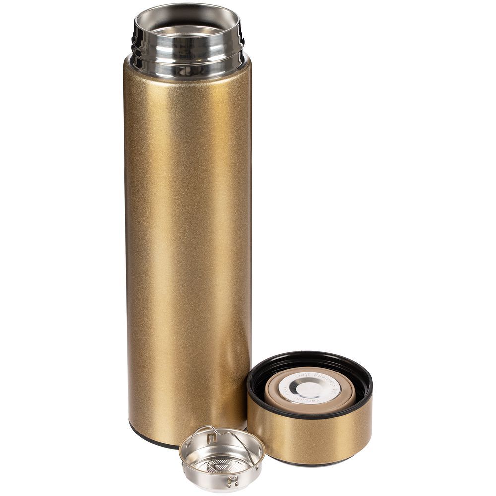 Смарт-бутылка с заменяемой батарейкой Long Therm золотистая