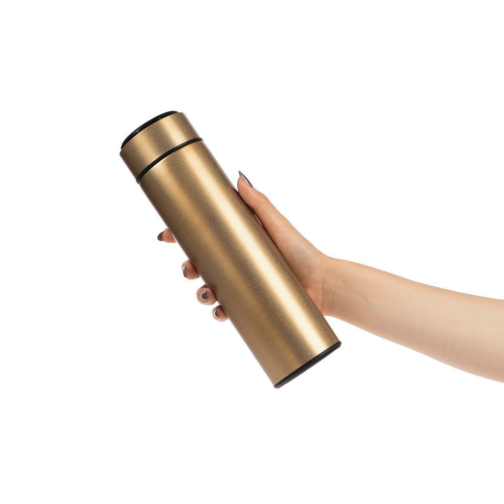 Смарт-бутылка с заменяемой батарейкой Long Therm золотистая
