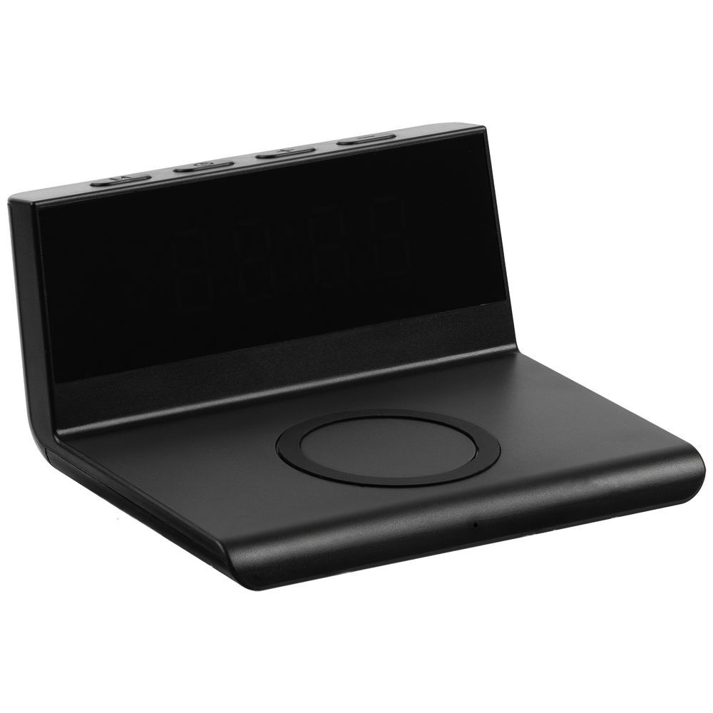 Станция беспроводной зарядки с часами Electron ver. 2 черная