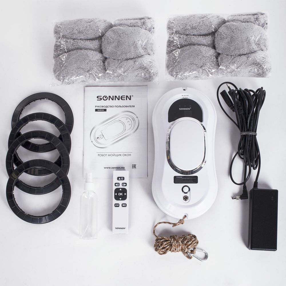 Робот-мойщик окон SONNEN Tech RWC-121 UltraClear, датчик от падения, 26 салфеток, пульт ДУ