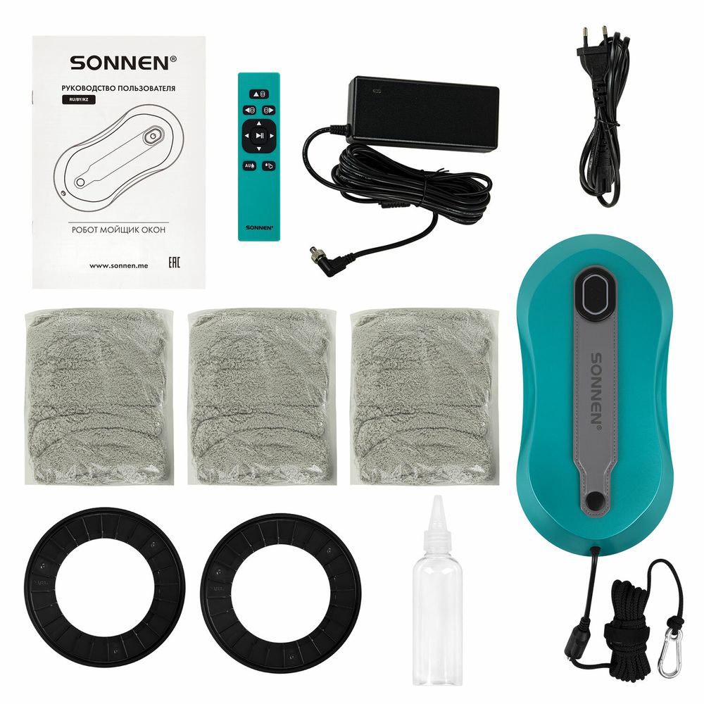 Робот-мойщик окон SONNEN Tech RWC-124 DUAL SPRAY, датчик от падения, 26 салфеток, приложение