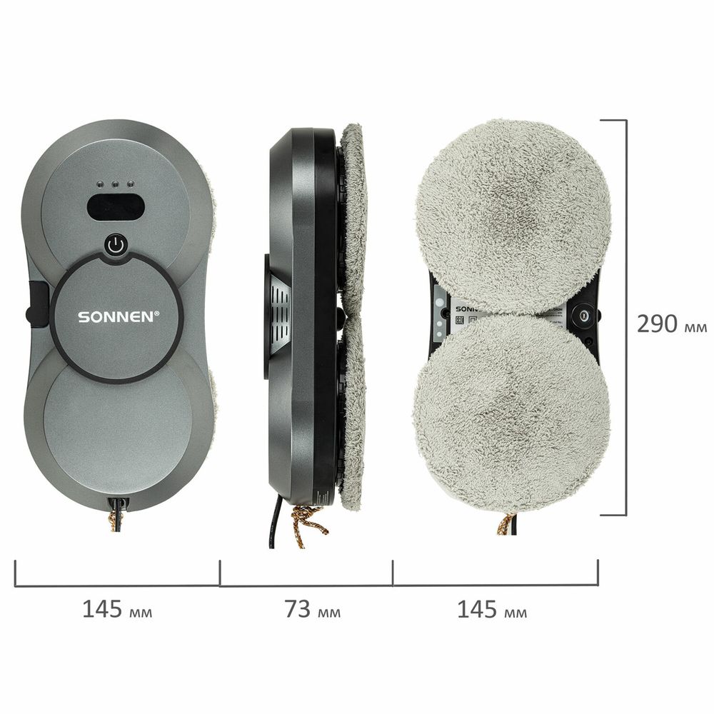 Робот-мойщик окон с автораспылением SONNEN Tech RWC-123 SPRAY, датчик от падения, 26 салфеток, пульт ДУ