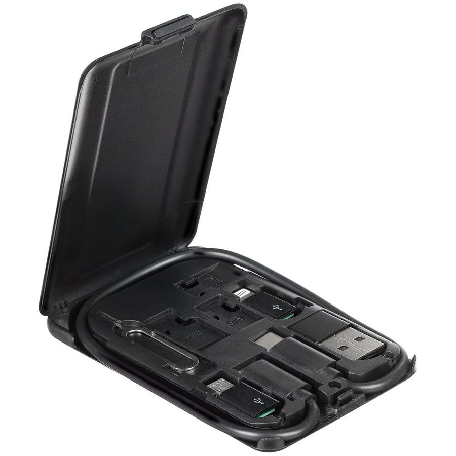 Органайзер с беспроводной зарядкой и набором адаптеров Octopod черный