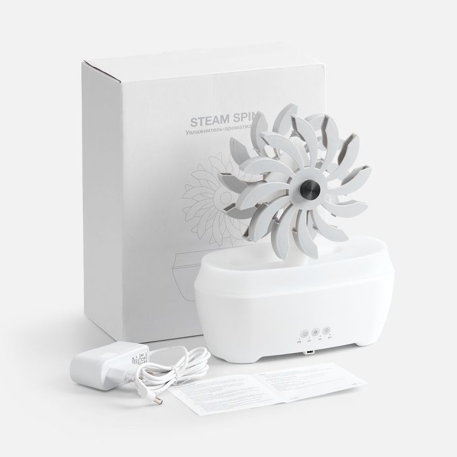 Увлажнитель-ароматизатор Steam Spin белый с серым