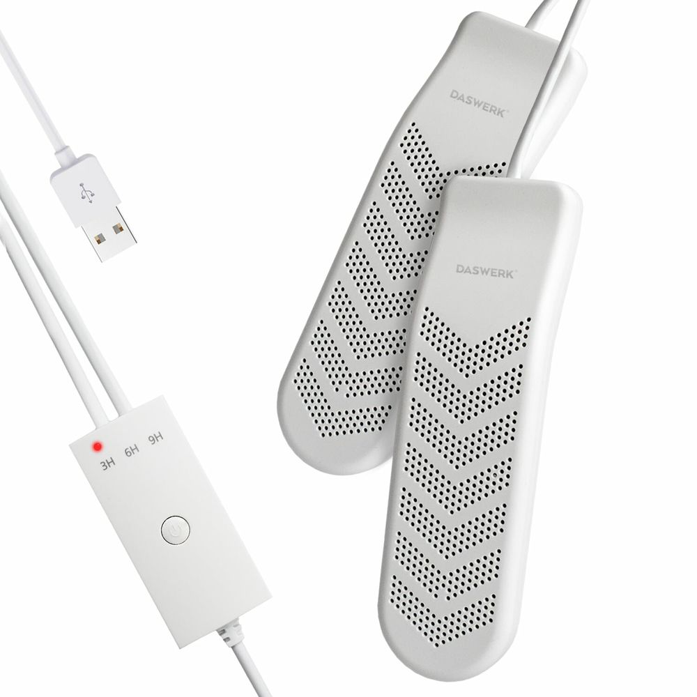 Сушилка для обуви электрическая с таймером, USB-разъём, сушка для обуви, 9 Вт, DASWERK