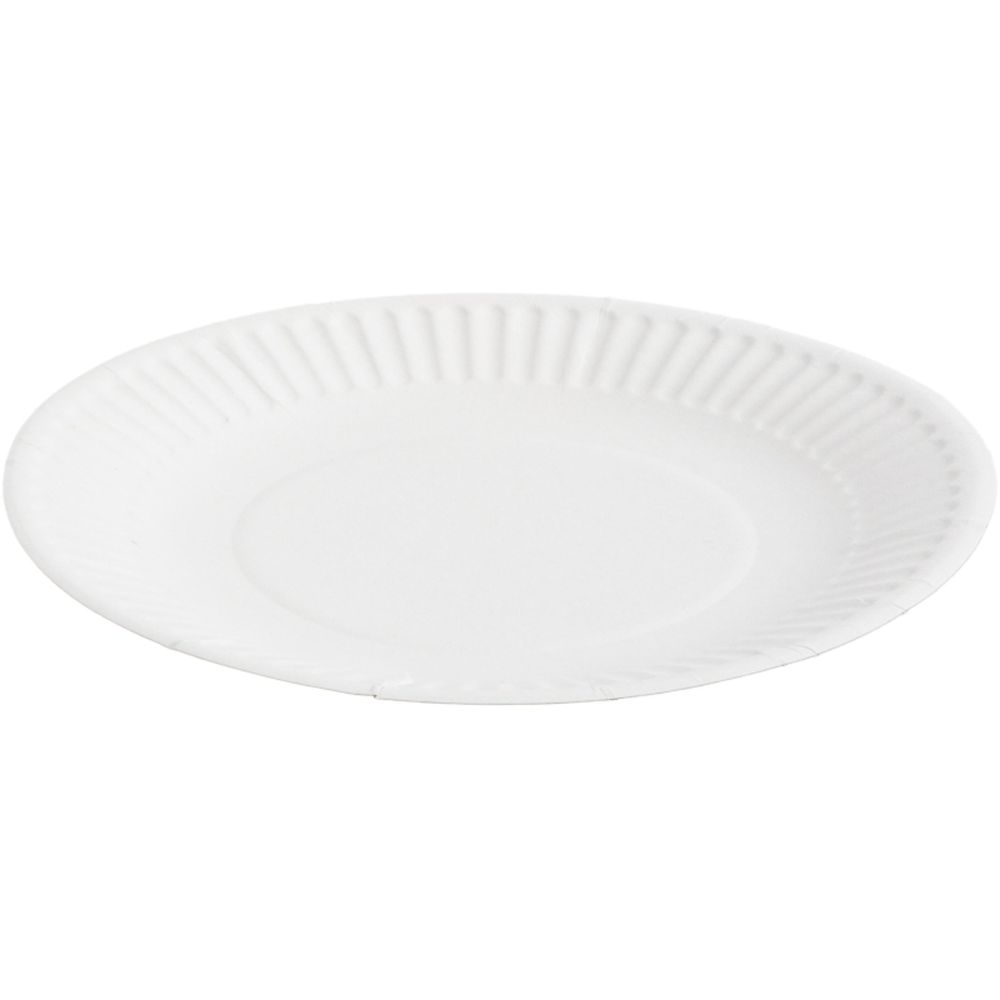 Тарелка одноразовая d 170 мм, белая, бумажная 100шт/уп