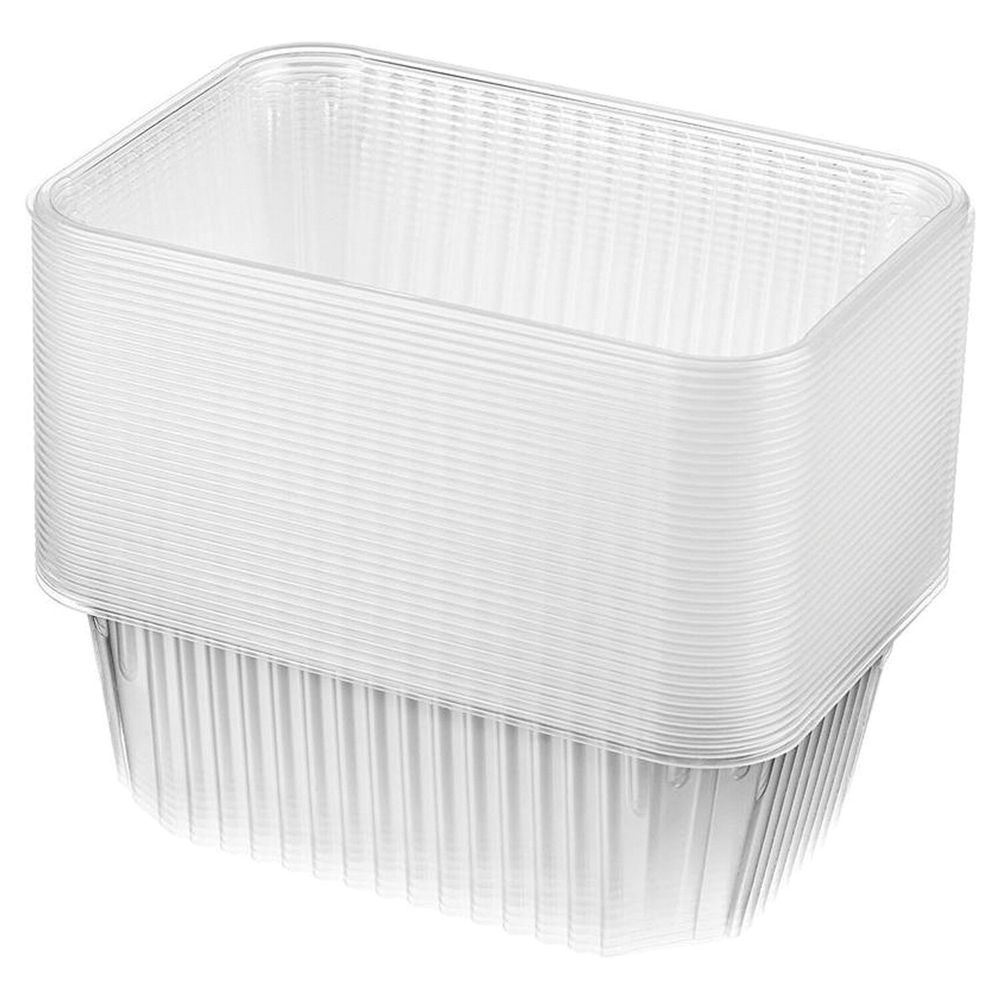 Одноразовый контейнер 1000 мл, КОМПЛЕКТ 100 шт., БЕЗ КРЫШКИ, 186х132 мм, прозрачные, ПП