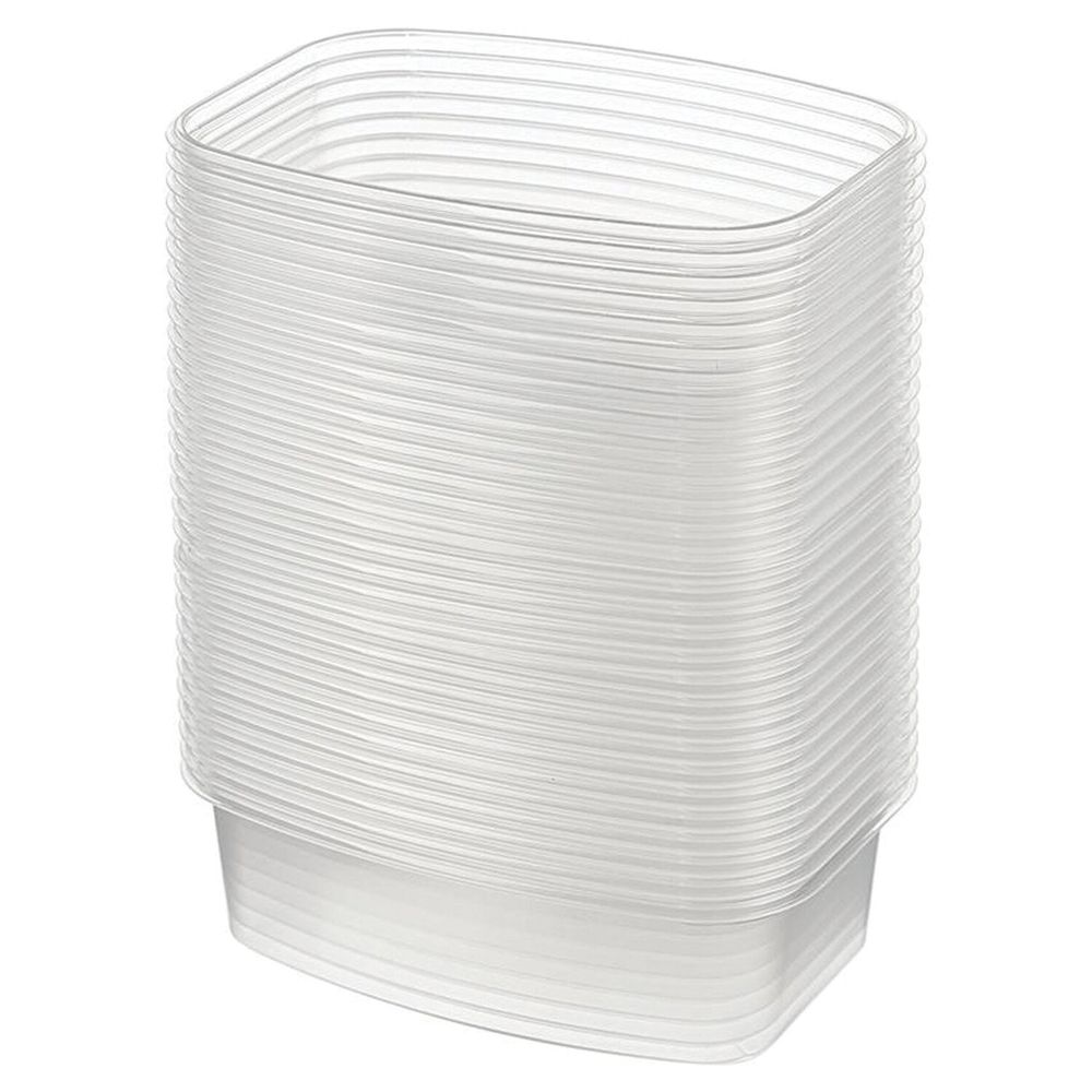 Одноразовый контейнер 350 мл, КОМПЛЕ КТ 100 шт., БЕЗ КРЫШКИ, 138х102 прозрачные, ПП