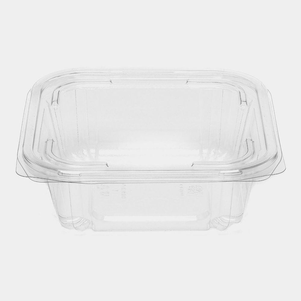 Одноразовый контейнер квадратный 750 мл С КРЫШКОЙ ЮП-РКСП, КОМПЛЕКТ 300 шт., прозрачный ПЭТ