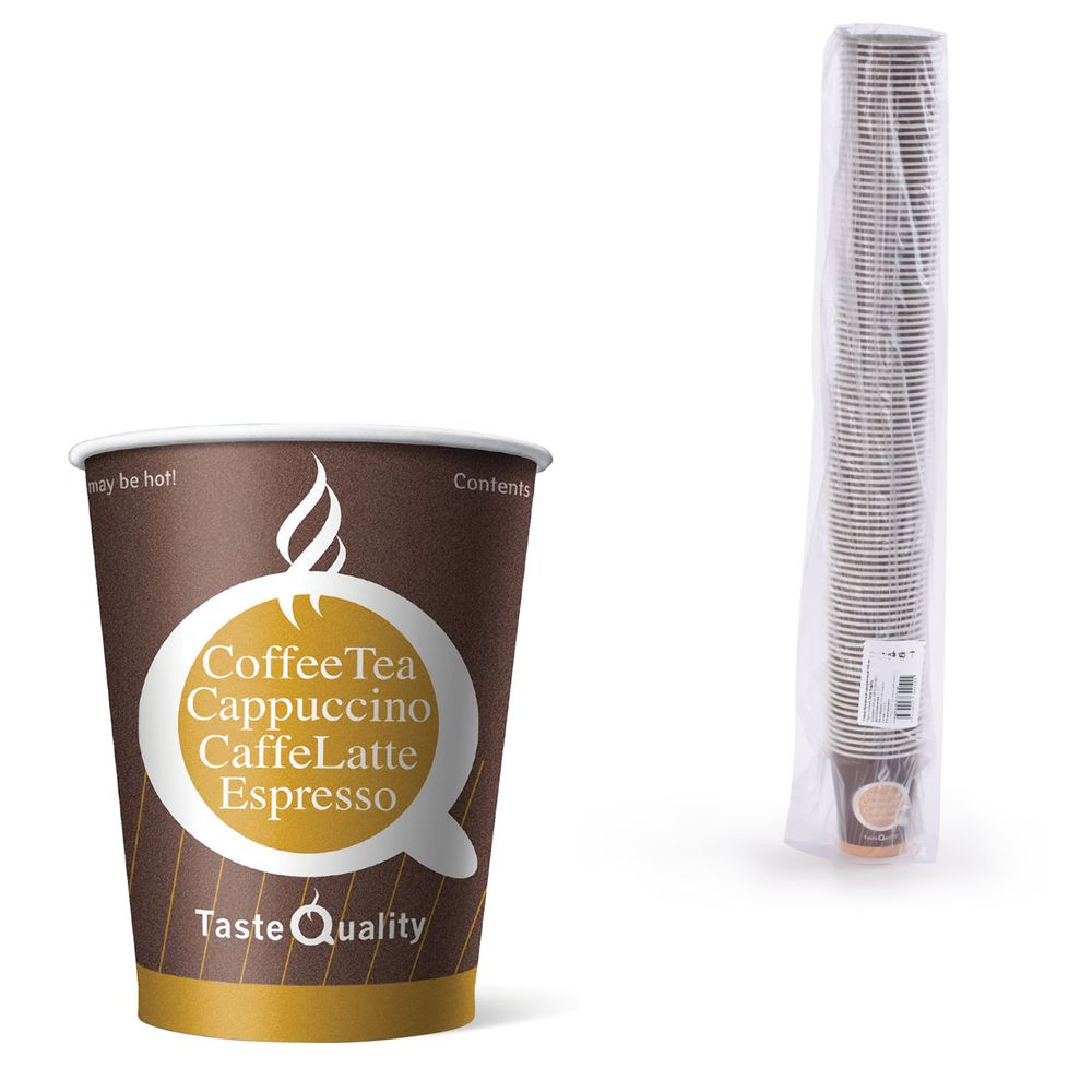 Стакан одноразовый бумажный 165/195 мл, D 70 мм, КОМПЛЕКТ 100 шт., однослойные, Taste Quality, Ve