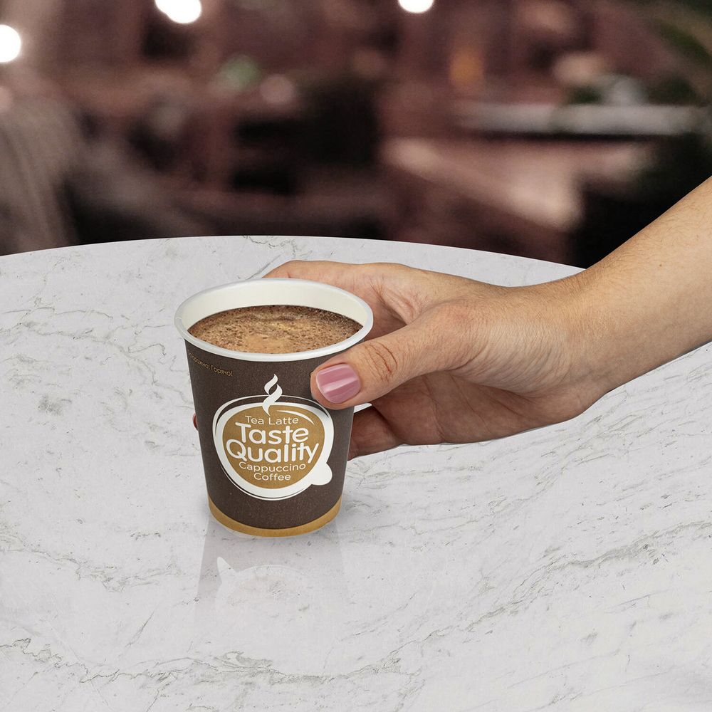 Стакан одноразовый бумажный 250/280 мл, D 80 мм, КОМПЛЕКТ 75 шт., однослойные, Taste Quality, холодное/горячее