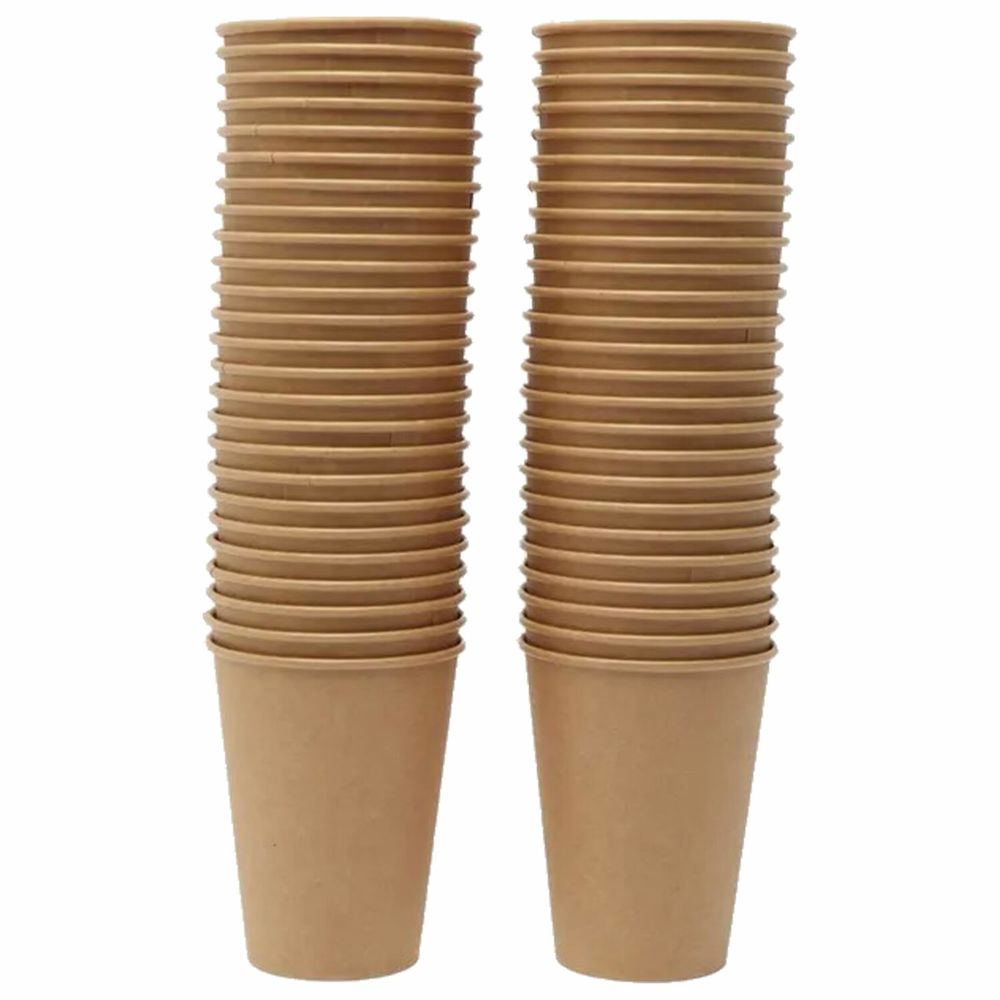 Стакан одноразовый бумажный 350/410 мл, D 90 мм, КОМПЛЕКТ 50 шт., однослойные, холодное/горячее, LAIMA ECO CRAFT