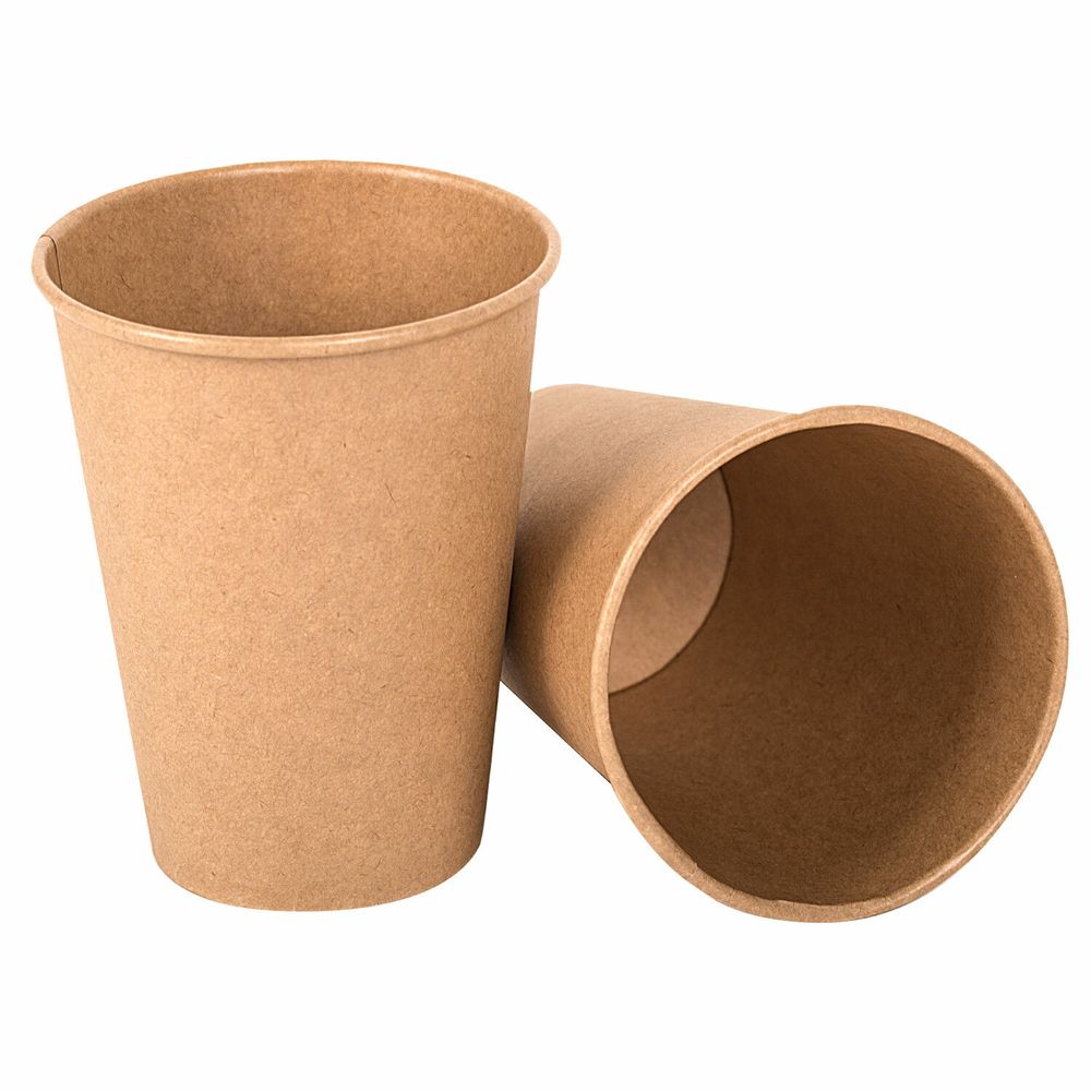 Стакан одноразовый бумажный 350/410 мл, D 90 мм, КОМПЛЕКТ 50 шт., однослойные, холодное/горячее, LAIMA ECO CRAFT