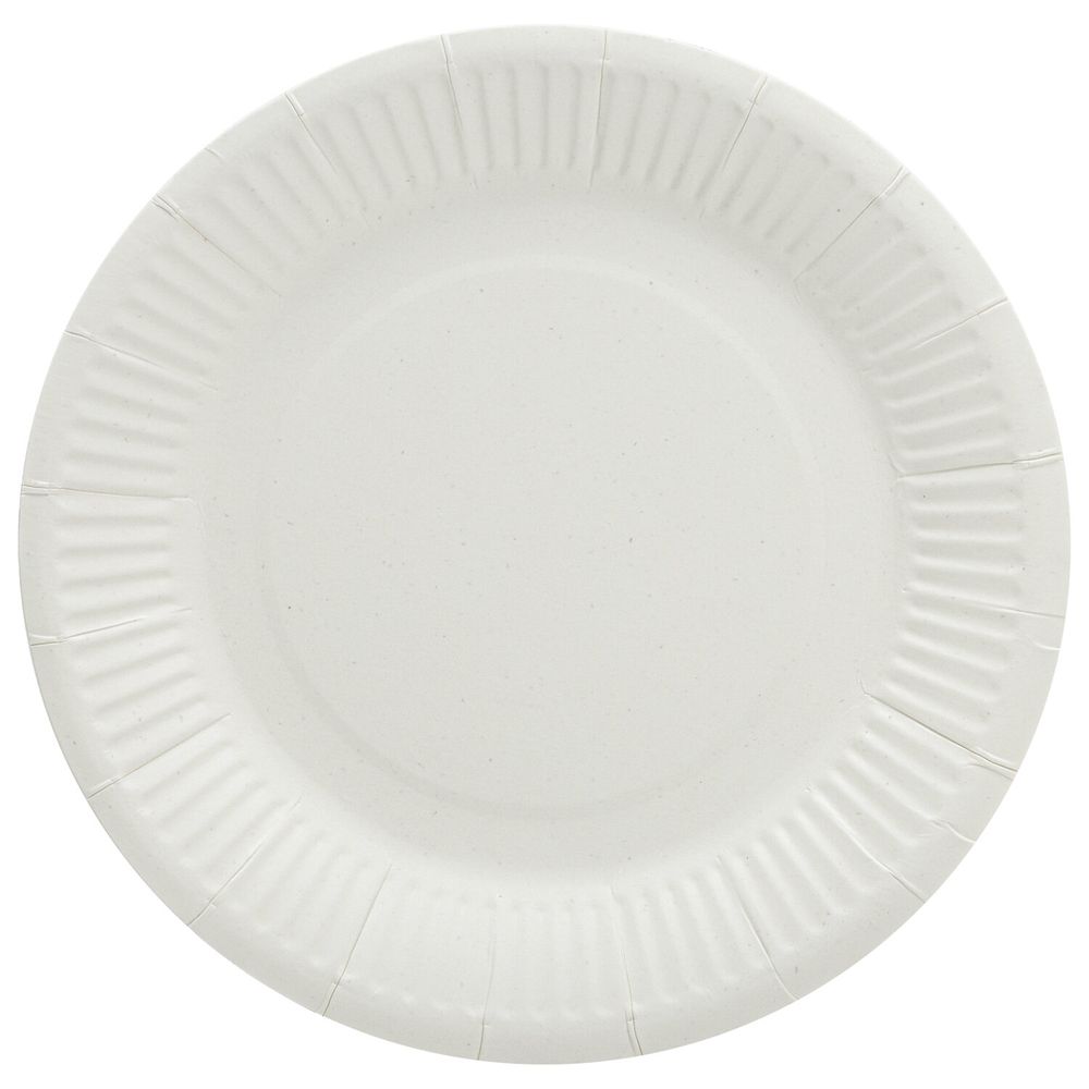 Тарелка одноразовая бумажная 180 мм, 100 штук, СТАНДАРТ, жиростойкая ламинированная, LAIMA