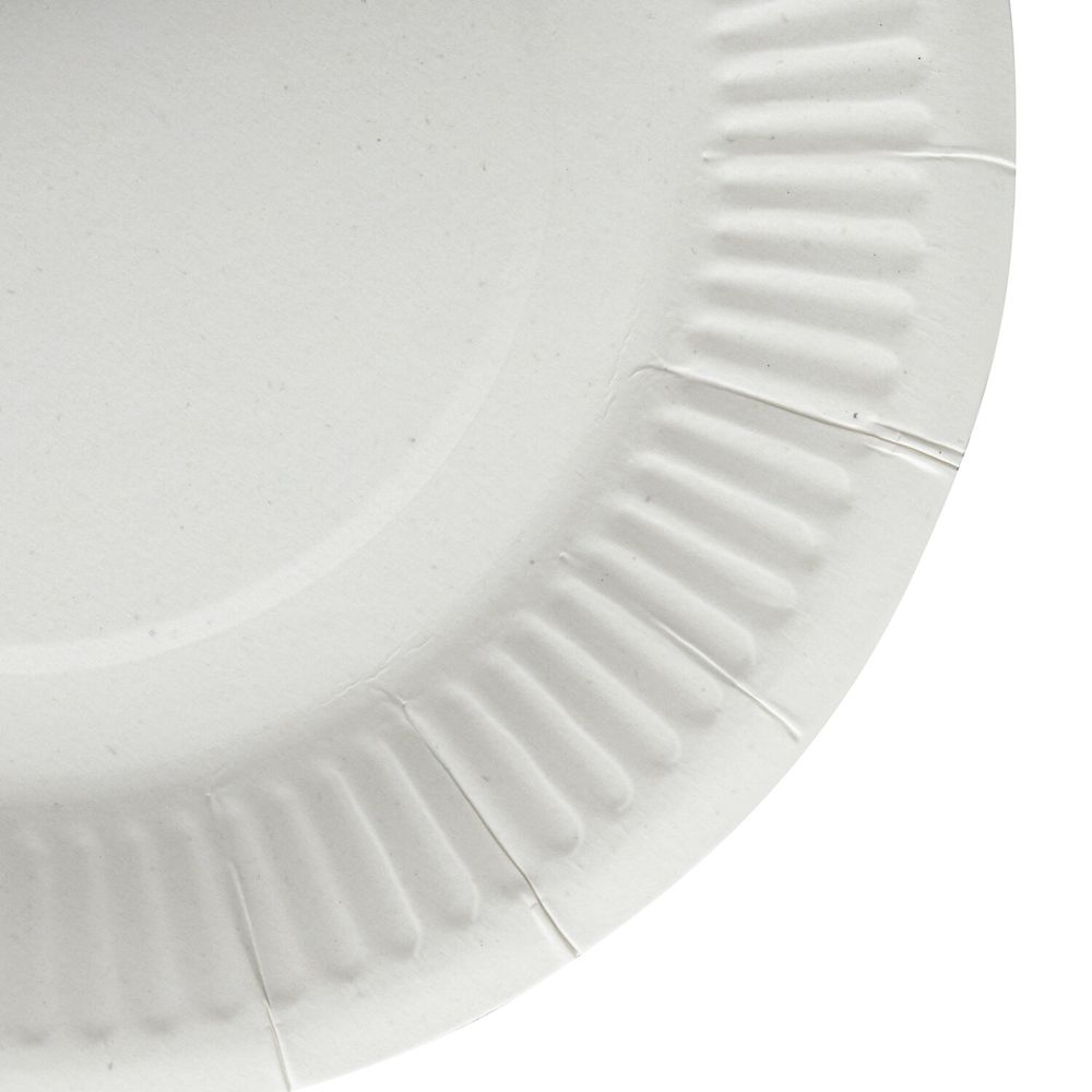 Тарелка одноразовая бумажная 180 мм, 100 штук, СТАНДАРТ, жиростойкая ламинированная, LAIMA