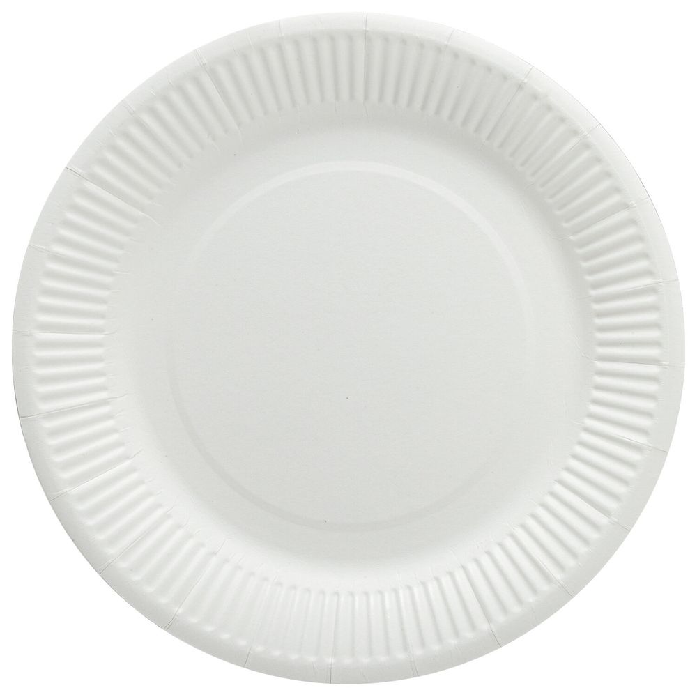 Тарелка одноразовая бумажная 230 мм, 100 штук, СТАНДАРТ, жиростойкая ламинированная, LAIMA