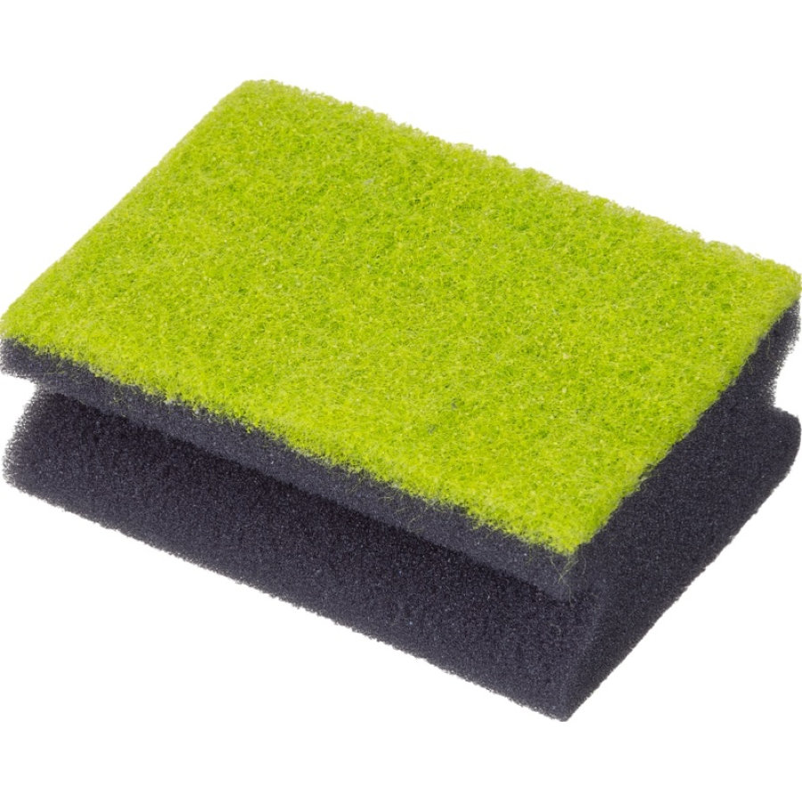 Губки для посуды Master Fresh Black, поролоновые, с абразивным слоем, 96x70x42 мм, 2 шт/уп 
